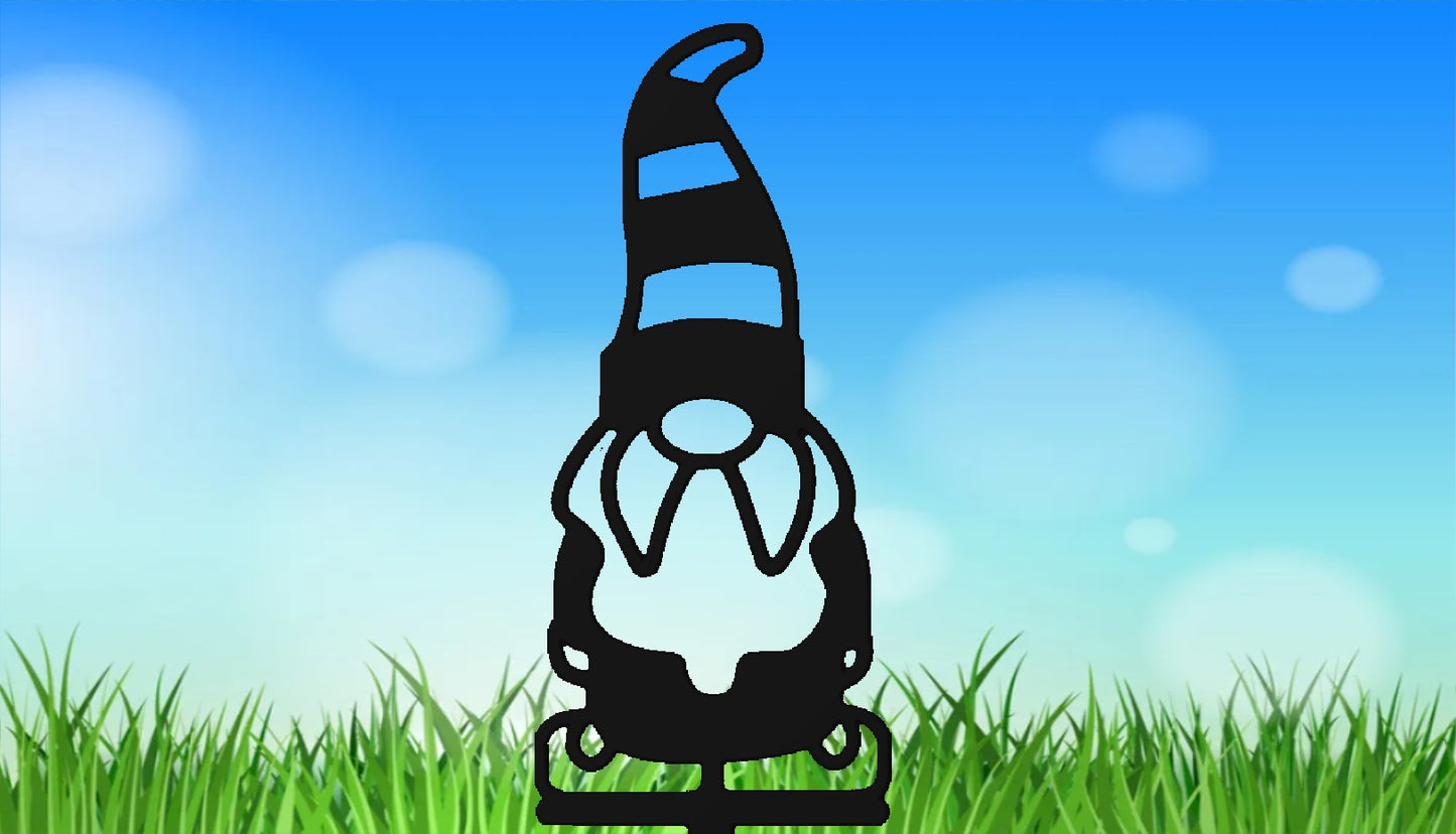 Striped Hat Garden Gnome