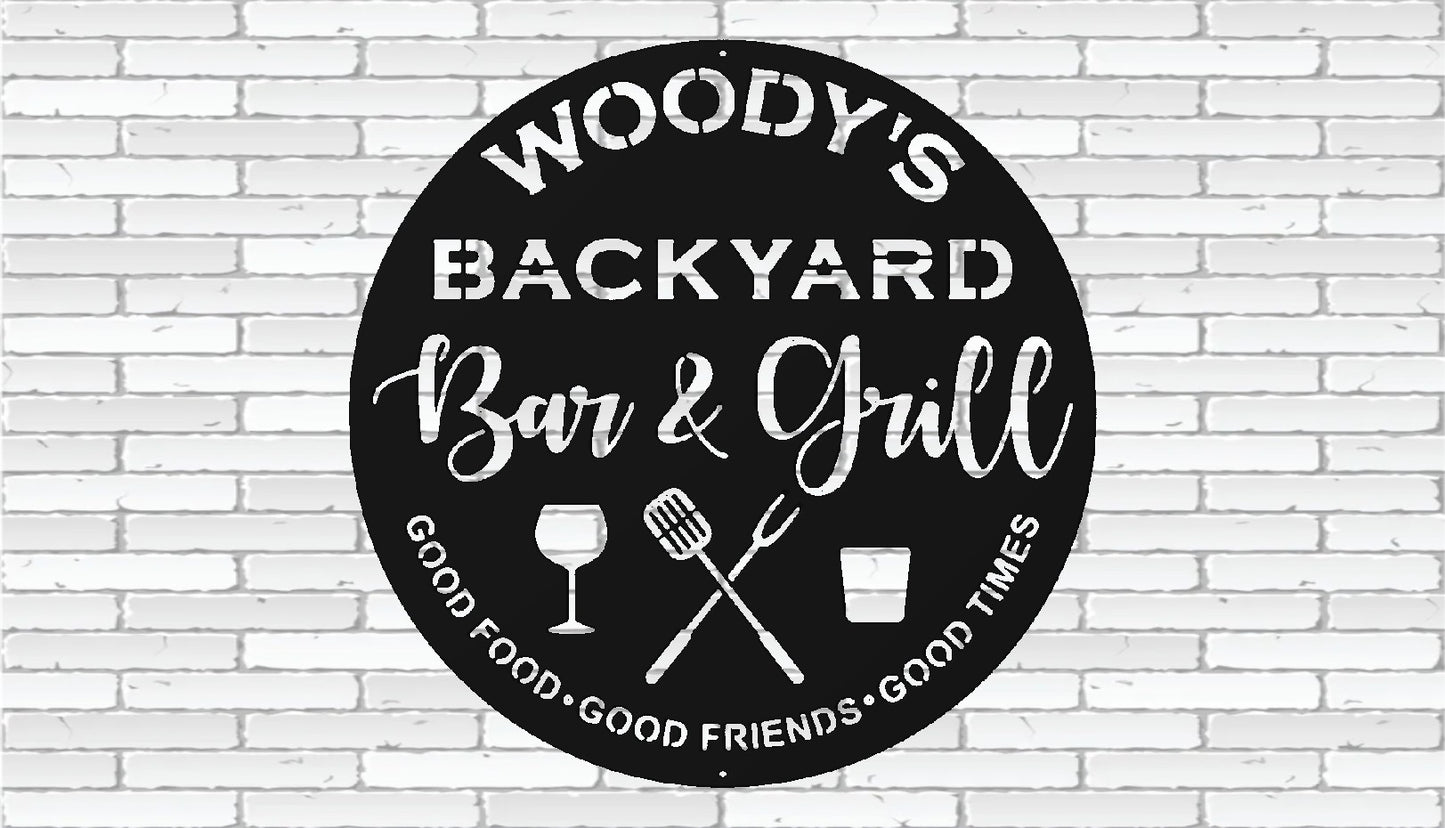 Custom Backyard Bar & Grill Sign